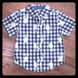 NEW! Gymboree Pineapple Buttoned Shirt. Size 2T.
